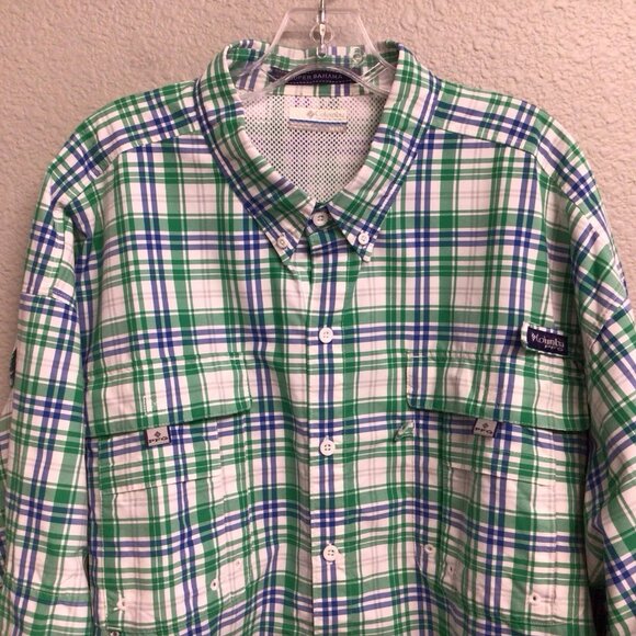 Columbia PFG Shirt Men’s 3X Big Blue Fishing Omni Shade Vented Super Bahama - Picture 3 of 11
